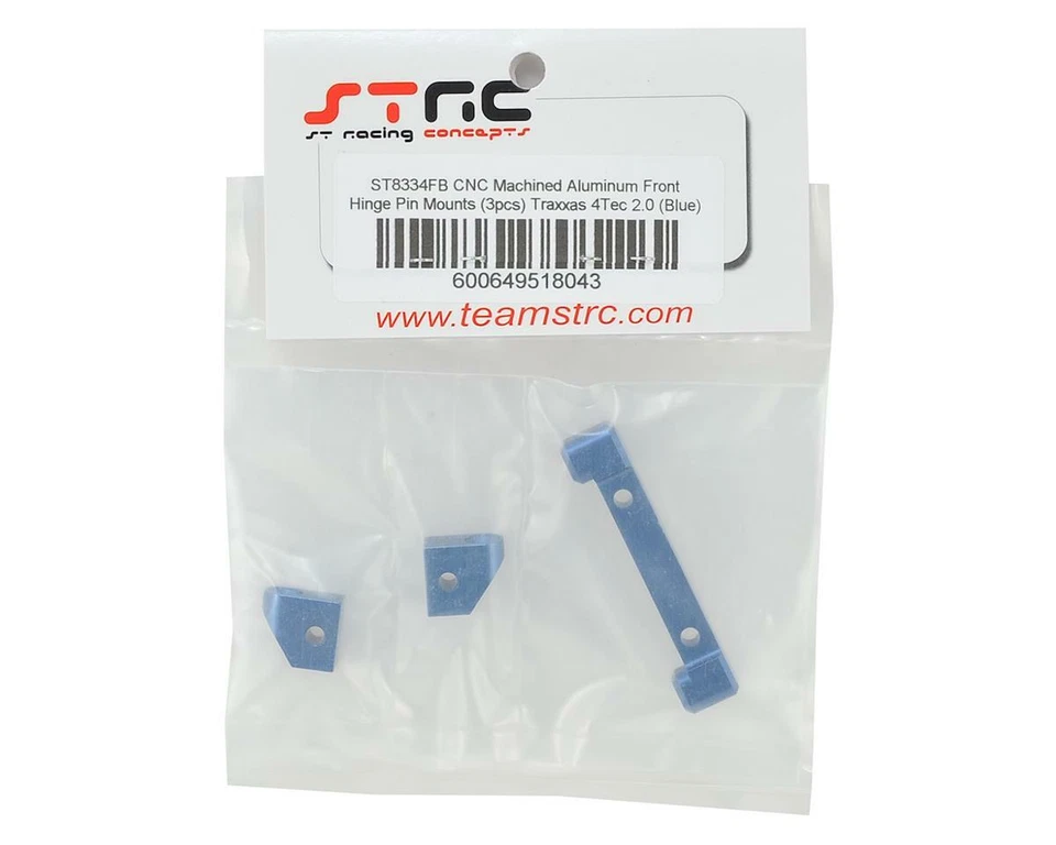 ST Racing Concepts Aluminum Front Hinge Pin Blocks for Traxxas 4Tec 2.0 (Blue) - Image 2 of 2