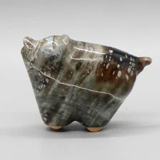 ZUNI FETISH-PICASSO MARBLE PIG FETISH by DELVIN LEEKYA-NATIVE AMERICAN