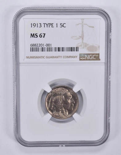 1913 Indian Head Buffalo Nickel Type 1 MS67 NGC *9254