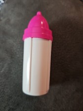 Toy Baby Bottle- Pink And White- 1 Imch By 4 Inches