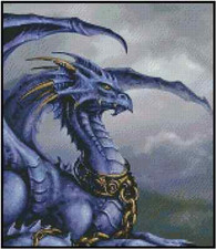 Chained Blue Dragon Counted Cross Stitch Chart No.36-104 