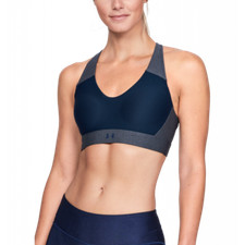NEW Under Armour Vanish Mid Metallic Sports Bra Color Utility Blue Size Small