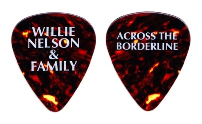 Vintage Willie Nelson Across The Borderline Brown Guitar Pick - 1993 Tour