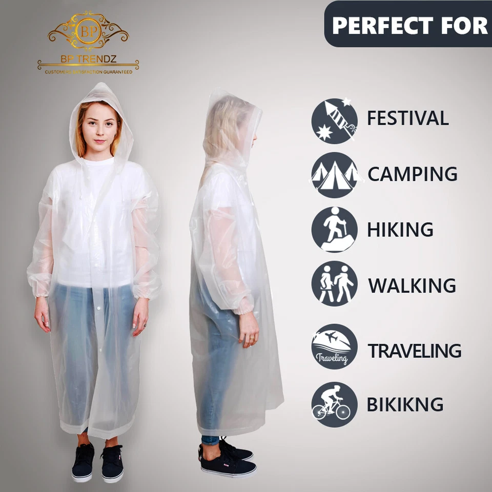 BP TRENDZ Ponchos de Lluvia para Adultos 2 Paquetes, Chaqueta de Lluvia Hombre y Mujer, Impermeable Foto 2 de 4