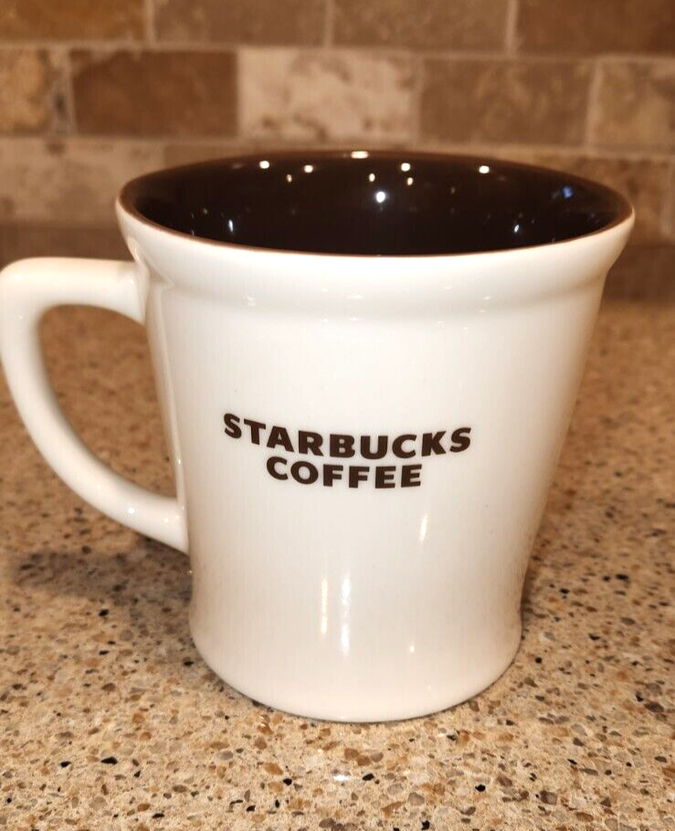 STARBUCKS Coffee 2009 Abbey White w/ Brown Interior New Bone China Mug 16  oz. | eBay
