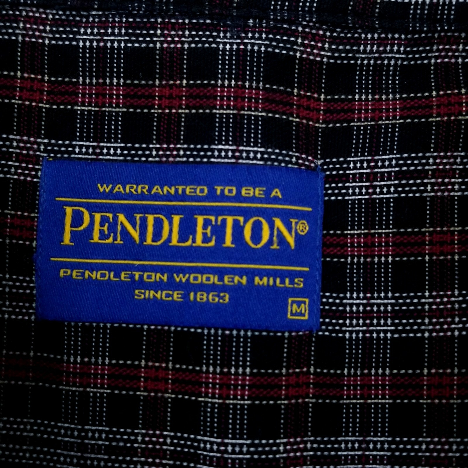 Pendleton Mens Button Down Shirt M Red Blue Plaid… - image 8