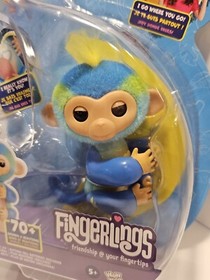 New Fingerlings Interactive Baby Monkey Leo 70+ Sounds & Reactions 2023 Blue @