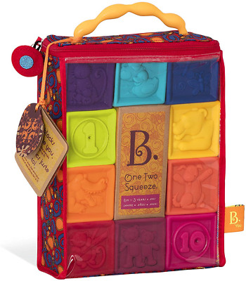 B. Toys   One Two Squeeze Baby Blocks - Building Blocks for Toddlers   Education