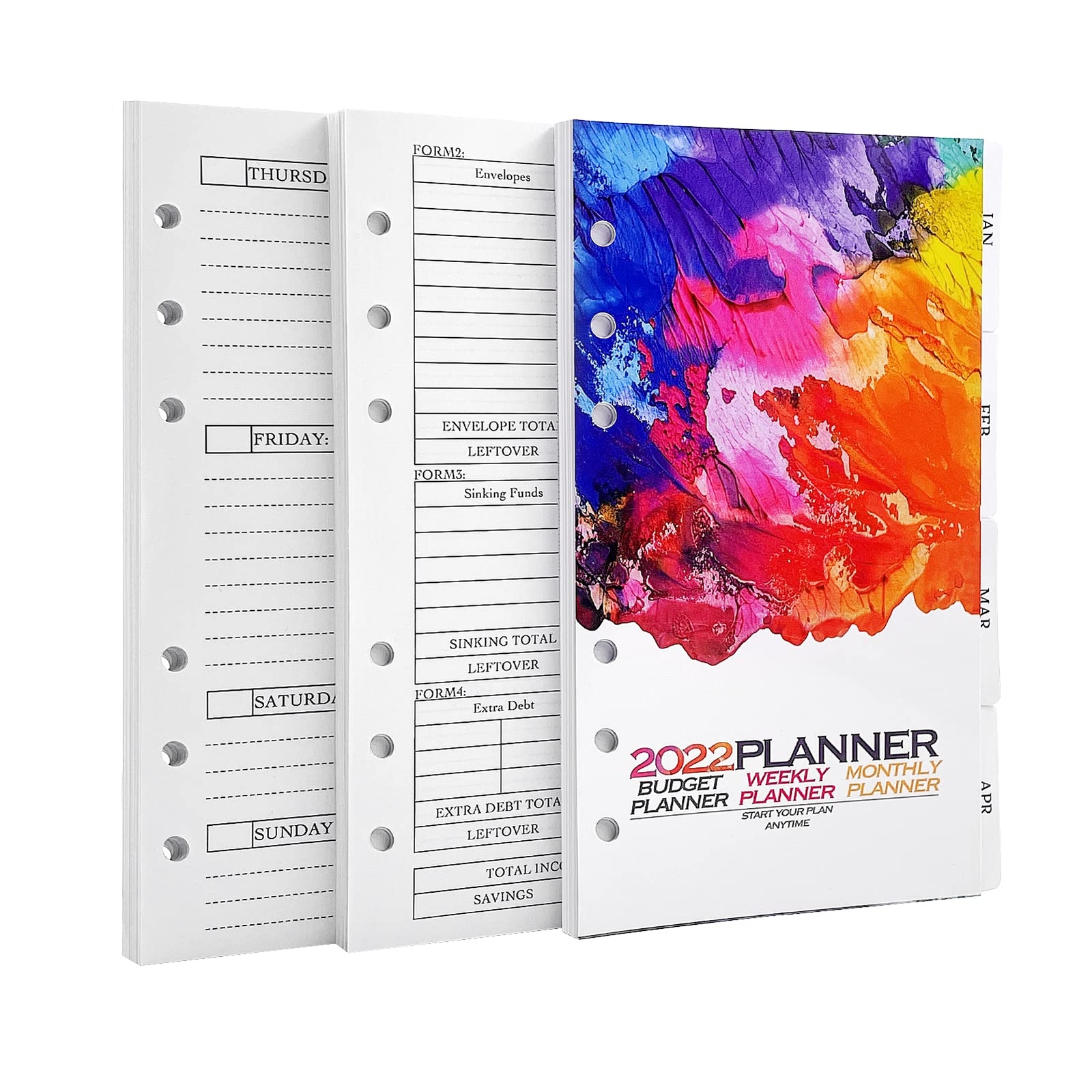2023 Weekly & Monthly Planner & 6-Hole Budget System Refill 6-3/4