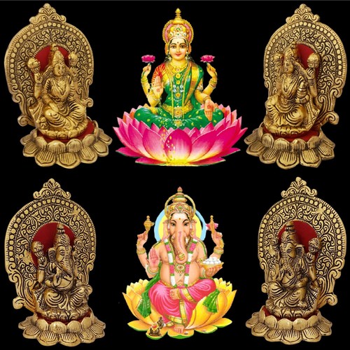 1 pc Laxmi/Lakshmi Ganesha Statue/Murti/Idol for Puja mandir, Home Decor - Picture 2 of 7
