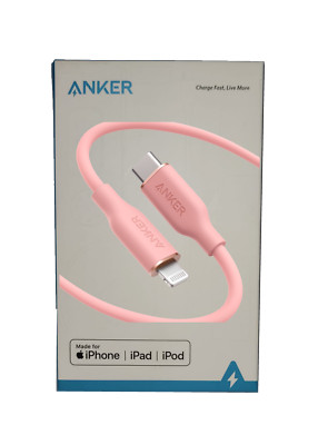 Anker - PowerLine III Flow USB-C to MFi-Certified Lightning Cable 6ft Pink #3051
