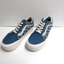 Vans Old Skool Stackform Blue Suede and Blue Embroidered Canvas M-4.5 W-6.0 NWOB