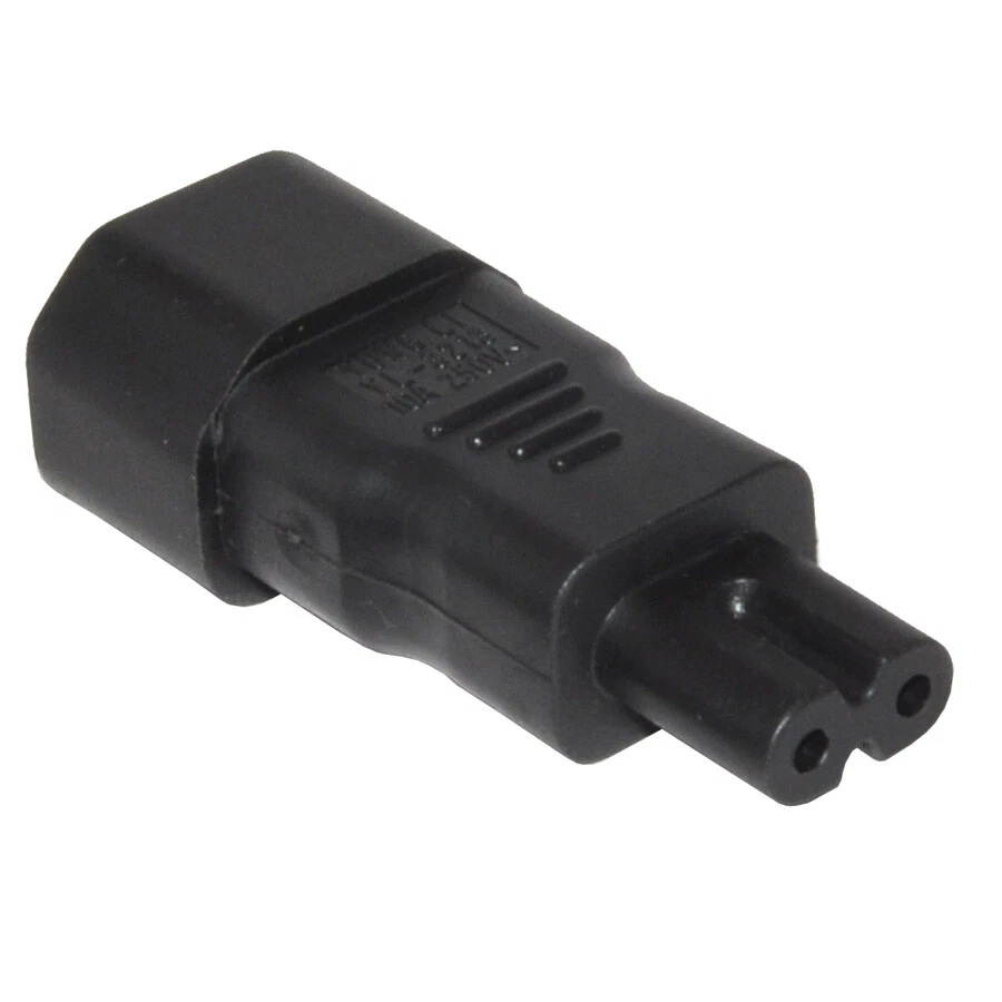 IEC C13/C14 to C7/C8 Kettle Lead to Fig Eight Figure 8 PC Laptop Cable Adapter - Image 3 of 3