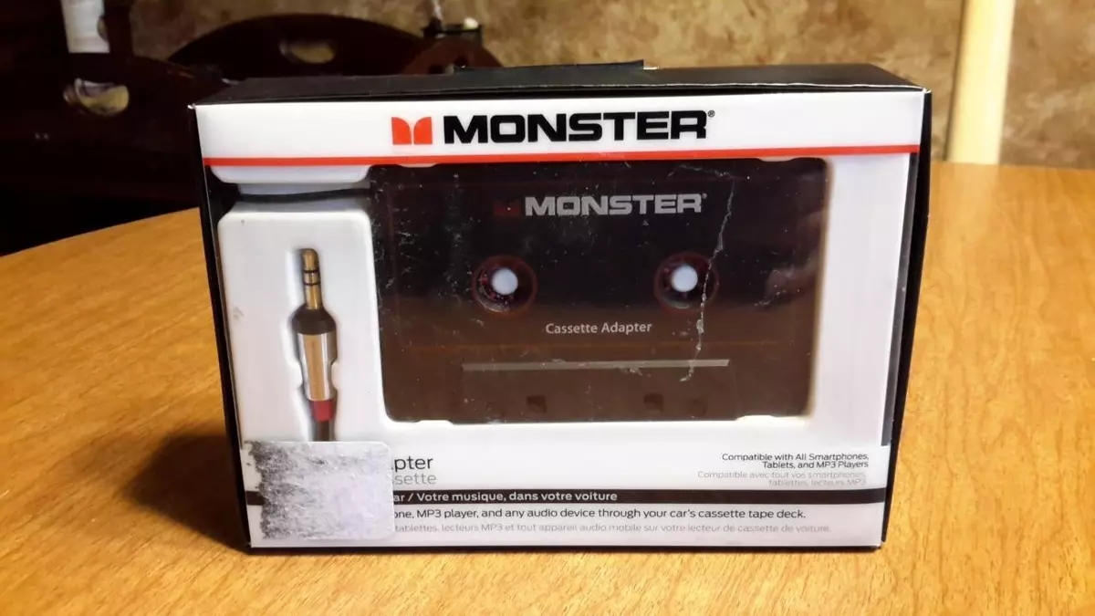 Monster Cassette Adapter 3' Cord use with Smartphones, Tablets, MP3 Players