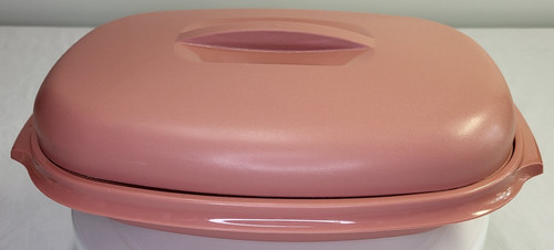 TUPPERWARE 6 Cup Steamer 3 piece Set for Microwave Dusty Rose 1273-6 Vintage