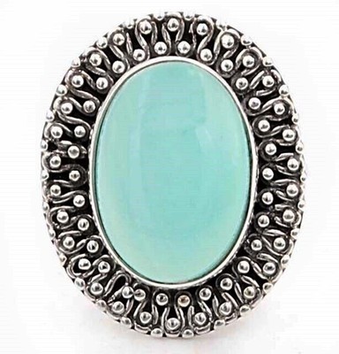 Natural Aquamarine Chalcedony 925 Sterling Silver Ring Jewelry Sz 5.5 @B16-9
