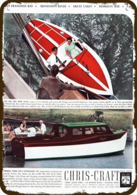 1937 CHRIS-CRAFT Clipper & Runabout Wood Boat DECORATIVE REPLICA