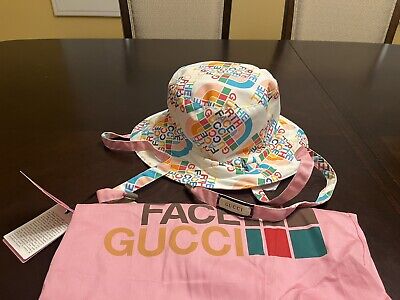 New Gucci North Face Logo Double Sided Bucket Hat Size M | eBay