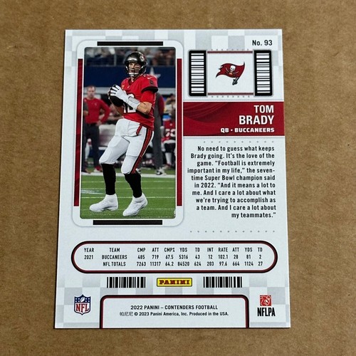 2022 Panini Contenders - Season Ticket #93 Tom Brady Buccaneers - Picture 2 of 2