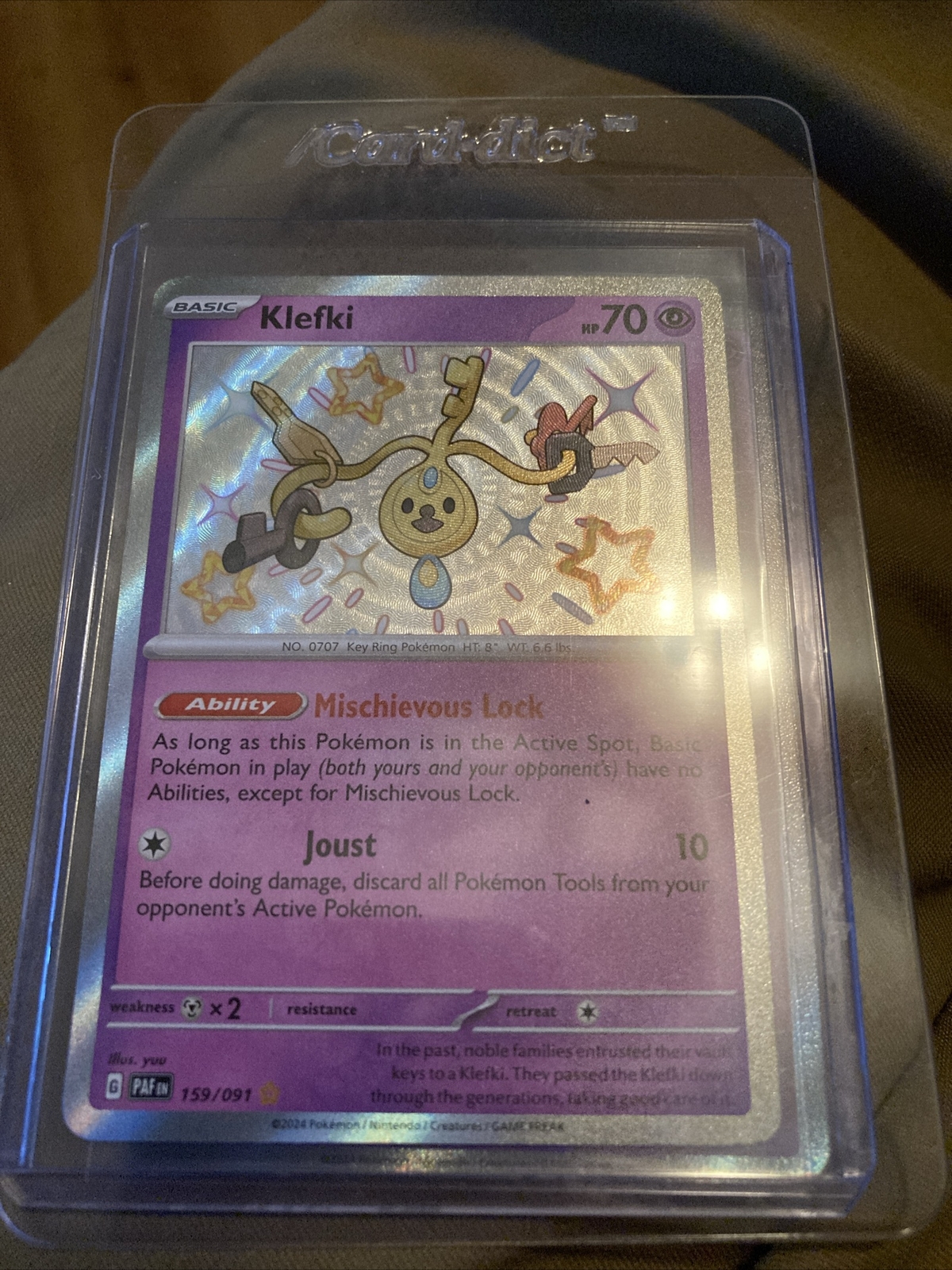Klefki 159/091 Shiny Holo Rare Paldean Fates Pokemon TCG NM/M