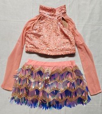 Revolution Dancewear Tenth House Coral Jazz Dance Costume Girls Size MC