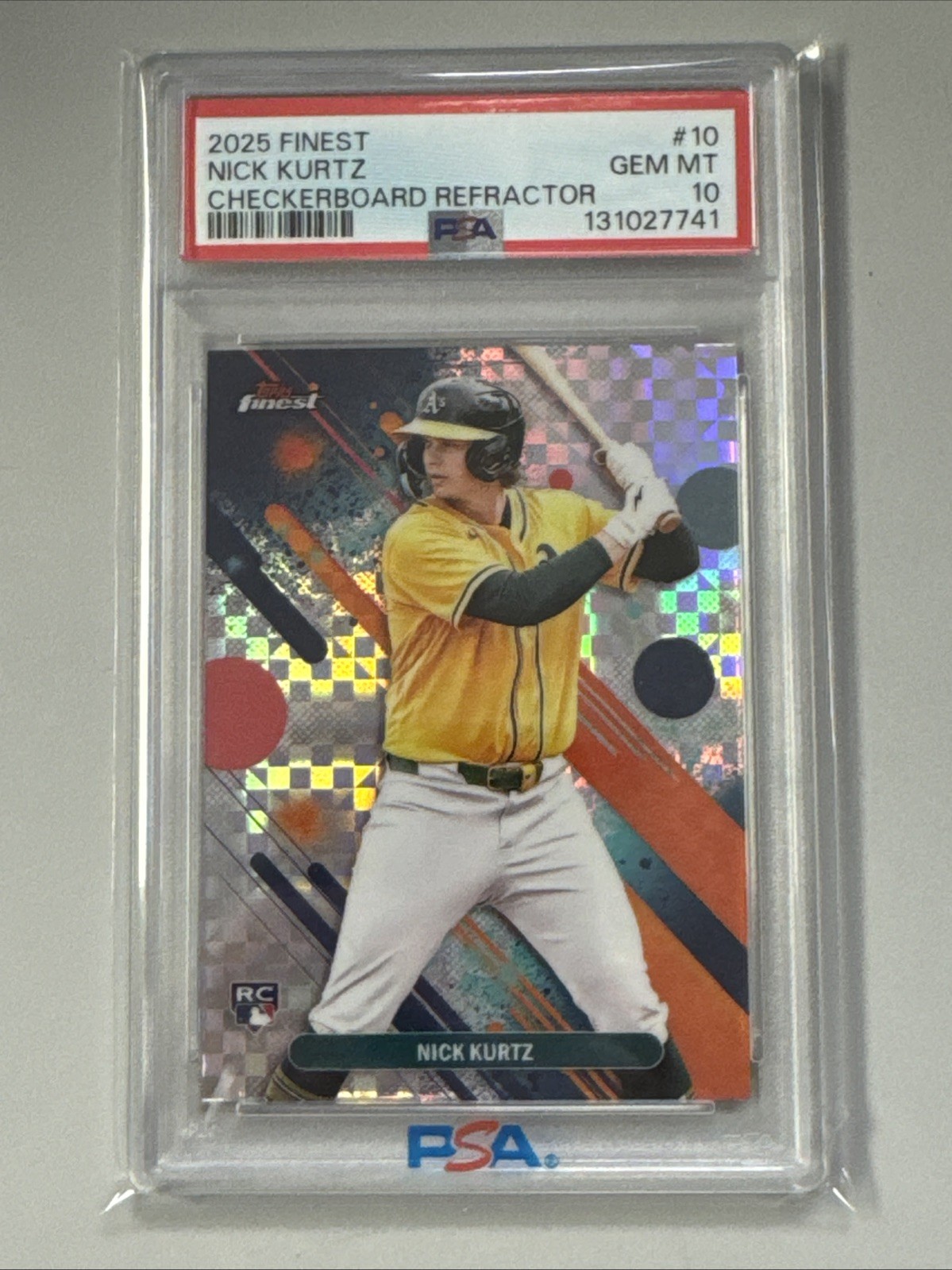 2025 Topps Finest Nick Kurtz Common Checkerboard Psa 10