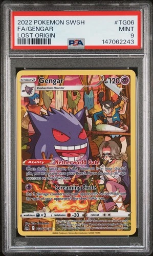 2022 POKEMON SWORD & SHIELD LOST ORIGIN #TG06 FULL ART/GENGAR PSA 9