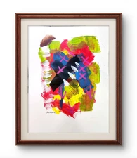 Original Art Xyz 1 14x11 Abstract Expressionist Painting On Paper