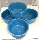 4 Fiesta Peacock Blue GUSTO BOWLS, Homer Laughlin, 23 OZ   UNUSED   VGC