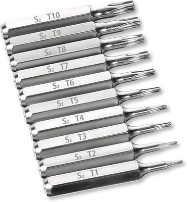 10PCS Security Torx Bit Set, Precision Torx Bit Set T1 - T10 Miniature Screwdriv