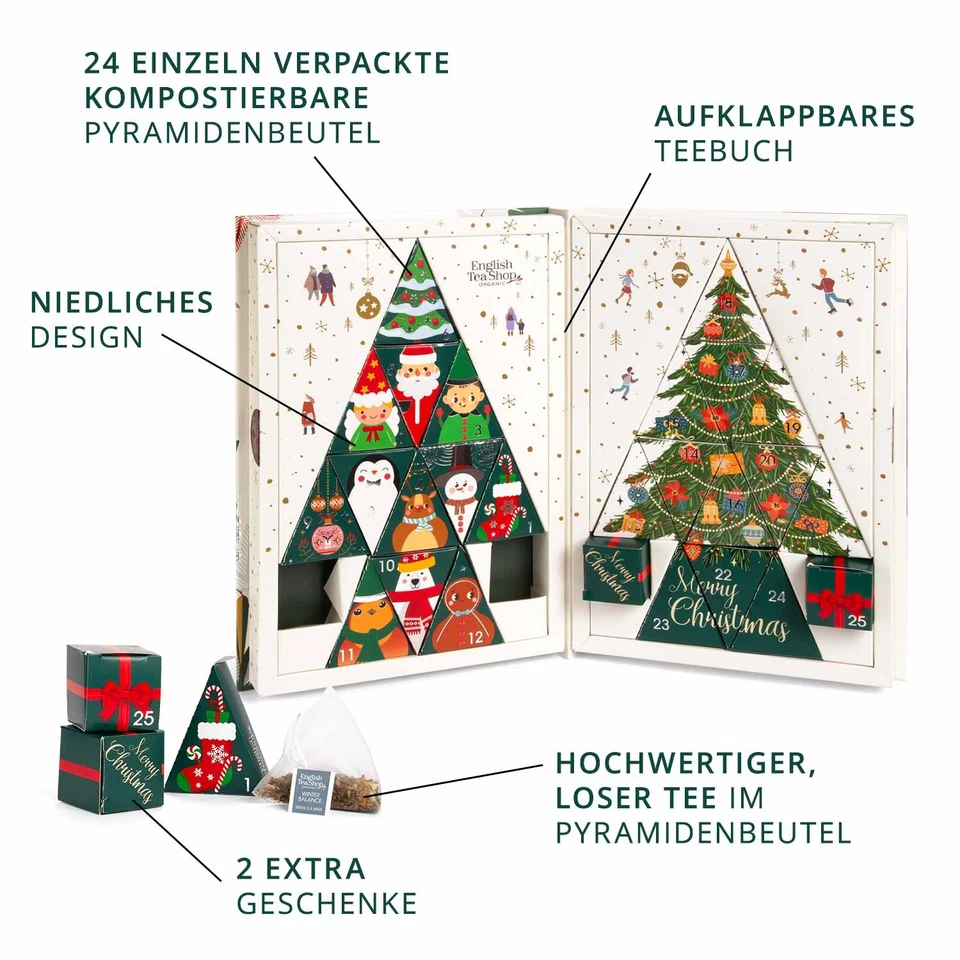 ETS - Adventskalender "Teebuch", BIO, 24 x Früchtetee, Kräutertee, Weihnachtstee - Bild 3 von 4