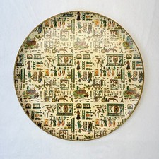 Round Decorative Tray Egyptian Hieroglyphs Pharaoh Scenes Alfred E Knobler Japan