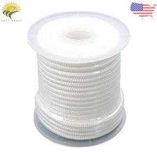 5/16" 100' White Nylon Rope Sturdy Spool Solid Braid Rope Abrasion Resistance