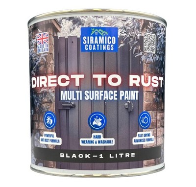 Siramico | Mehrflächenlack | Direkt auf Rost | 1 Liter | seidenmatt | UV-beständig