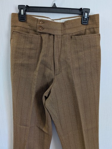 Pantaloni vintage Farah pantaloni spina di pesce marrone marrone chiaro made in USA 31 X 32 USATI IN OTTIME CONDIZIONI - Foto 20 di 22