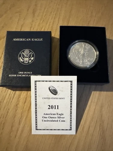 2011 W American Eagle 1 Oz Silver Burnished Uncirculated Coin & COA