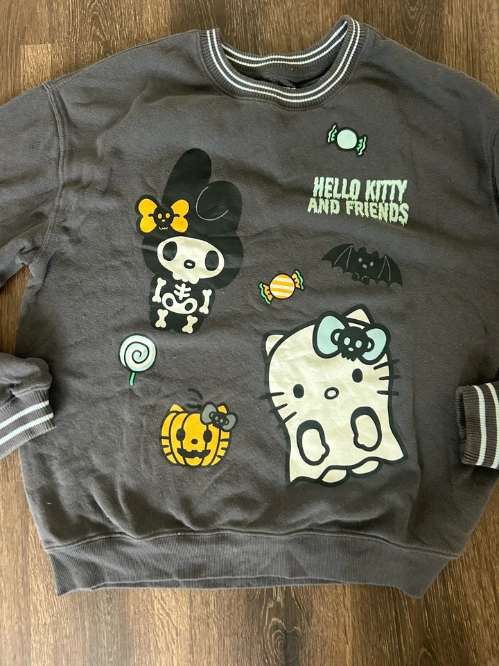 Sudadera Sanrio para mujer Hello Kitty Halloween - negra grandes gráficos 2 caras Foto 2 de 4