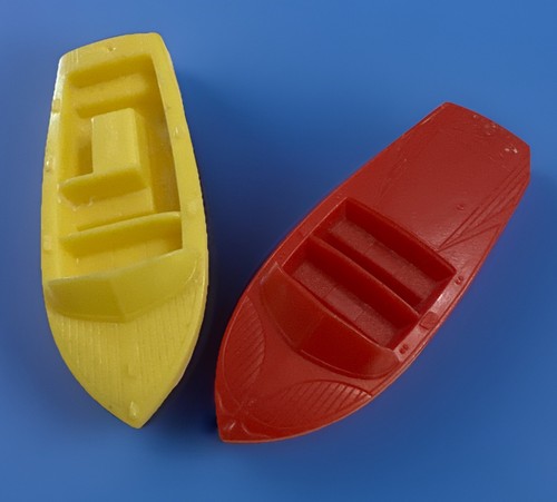 Lot of 2 1950’s Vtg Century Coronado Boat Toys Post Cereal Premium: Yellow & Red