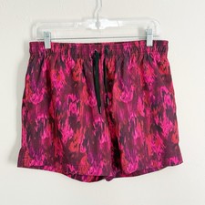 SALTY MERMAID Women’s Purple Pink Abstract Print Swim Shorts Made In USA Size M