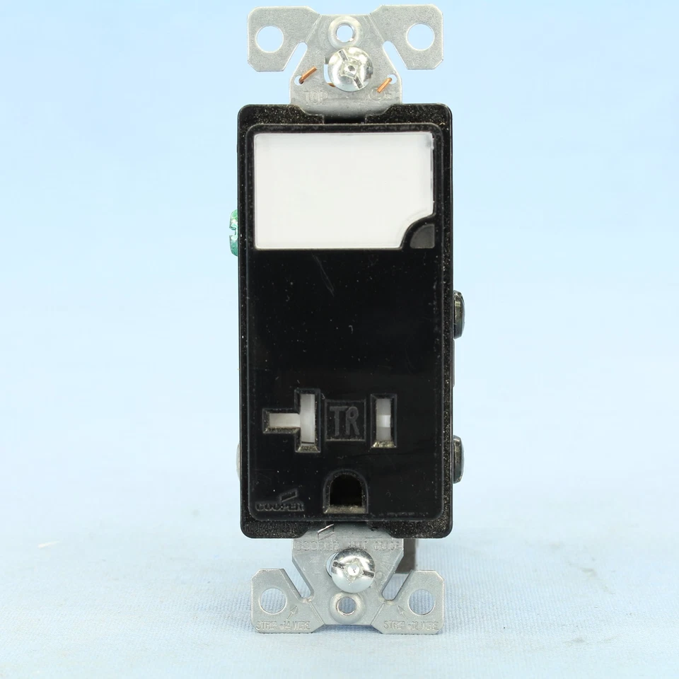 Cooper Black Tamper Resistant Receptacle Nightlight Combo 5-20R 20A 125V TR7736 - Image 4 of 4