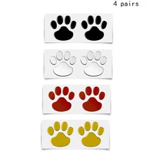 4 Pair Car Sticker Design Gold Paw 3D Animal Dog Cat Bear Foot Print Auto Access