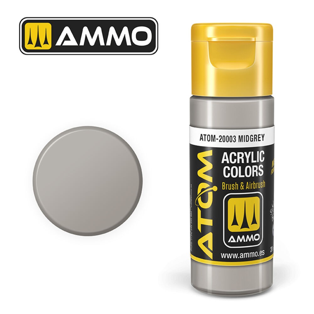 Ammo MIG ATOM-20003 - ATOM COLOR Midgrey 20Ml - New