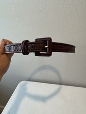 Talbots Vintage Brown Braided Genuine Leather Belt Solid Brass Buckle Size L