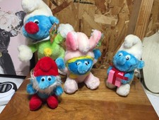 VTG Lot of 4 Wallace Berrie Smurf Plush Toys Easter Poppa