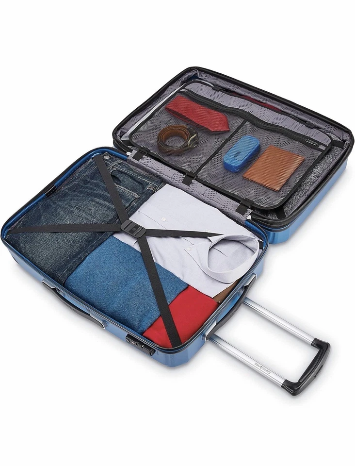 SAMSONITE WINFIELD 3 DLX HARDSIDE EXPANDABLE LUGGAGE SPINNERS, 25 IN, BLUE/NAVY - Image 4 of 4