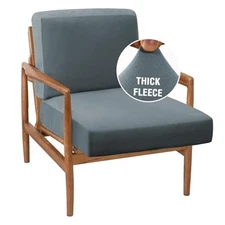  Fleece Couch Cover Stretch Armchair 1 SEAT COVER + 1 BACK COVER Stone Blue