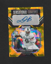 2023 Panini Prizm Draft Daniel Barker Sensational Signatures Gold Ice Auto