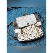 Myra Bag Compulsory Backpack Canvas Leather Cowhide Aztec Print Western Boho