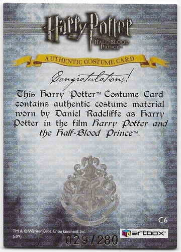 Harry Potter Half-Blood Prince Update Autograph, CFC, Costume, Prop, or Card Set - Picture 68 of 114