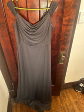 Allure Bridals Bridesmaids Dress Size 16 Smoke Chiffon Cap Sleeve Style 1613